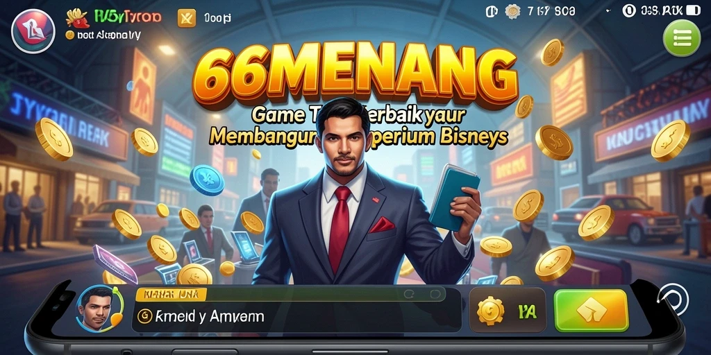 Tampilan gameplay 66MENANG yang menampilkan aktivitas manajemen Tycoon.