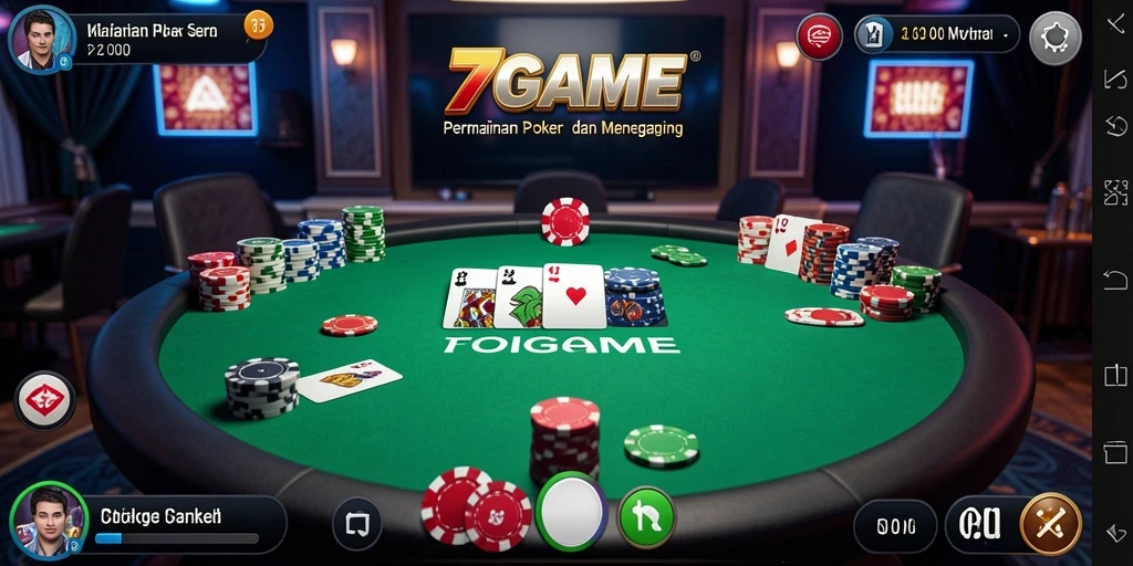 Tampilan gameplay Poker yang seru dan interaktif.