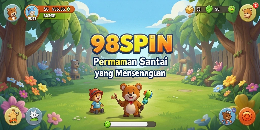 Tampilan gameplay 98SPIN yang mengasyikkan dan berwarna-warni.