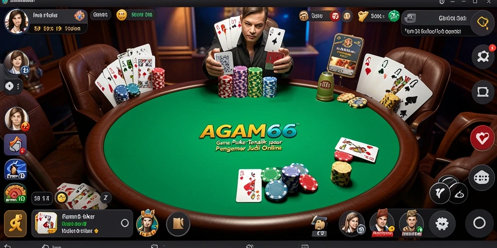 Tampilan gameplay Poker yang mendebarkan di AGAM66.