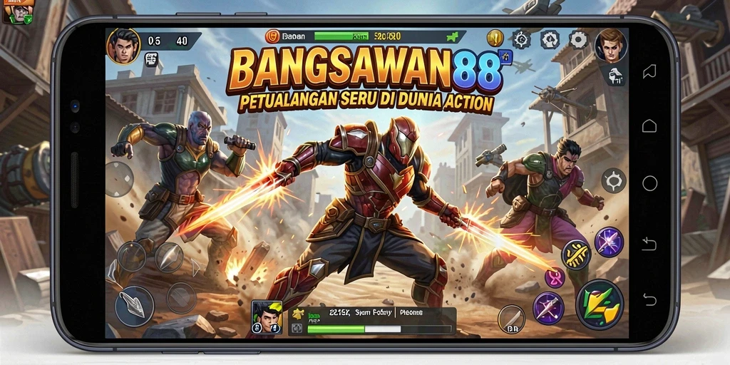 Screenshot utama BANGSAWAN88 menampilkan aksi seru pertarungan di runtime.