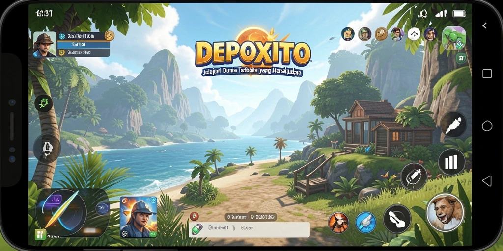 Screenshot gameplay DEPOXITO dengan pemandangan dunia Open World yang memukau.