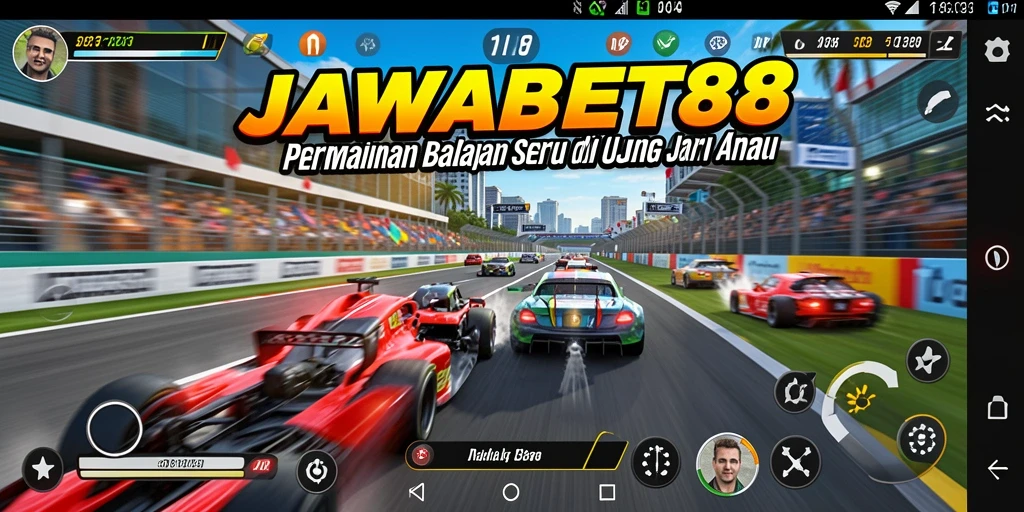 Gameplay seru JAWABET88 dengan suasana balapan yang mendebarkan.