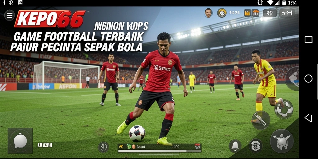 Screenshot gameplay KEPO66 dengan aksi seru sepak bola.