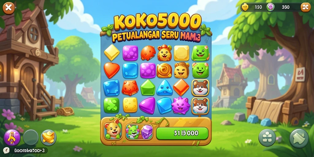 Tampilan gameplay seru dalam KOKO5000 yang melibatkan tantangan Match-3.