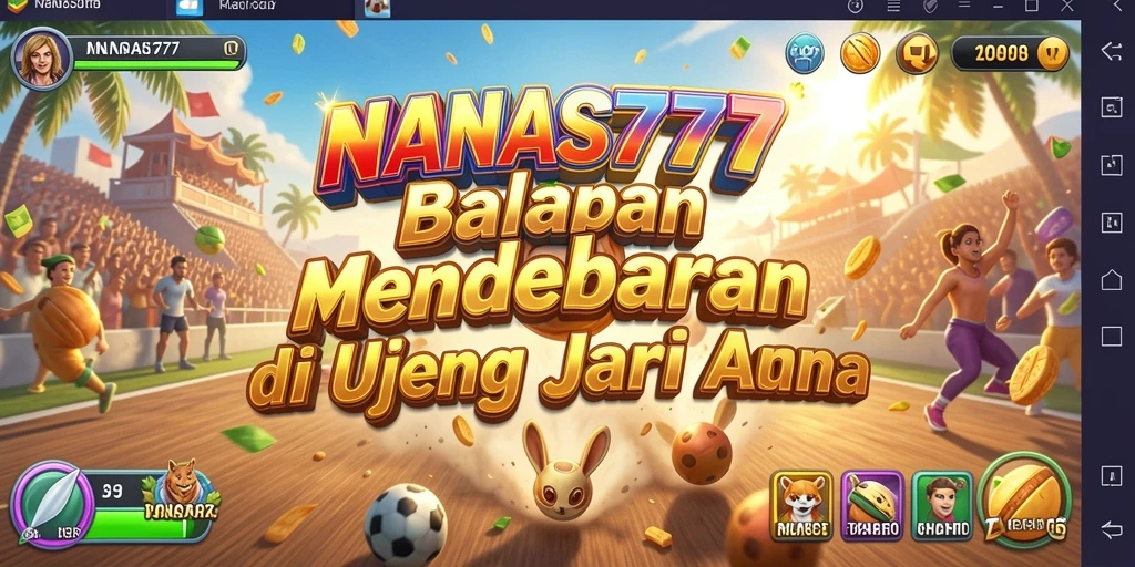 Tampilan layar permainan yang menegangkan saat balapan di NANAS777.