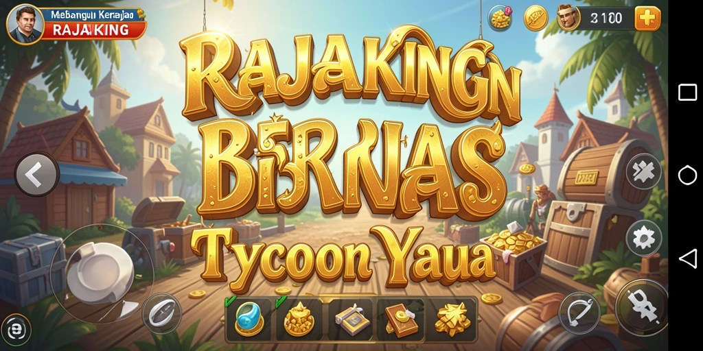 Tampilan gameplay RAJAKING dengan elemen manajerial yang menarik.