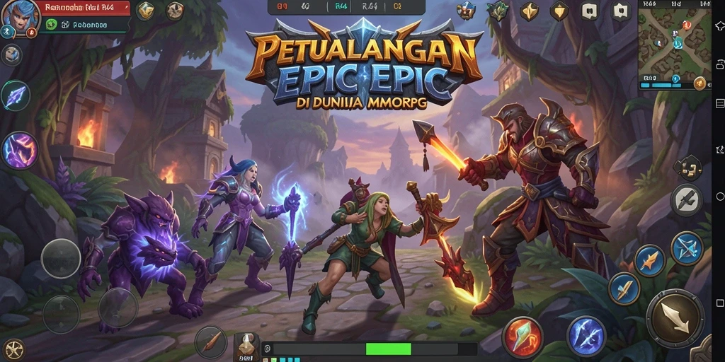 Tampilan gameplay menarik dalam petualangan MMORPG RR44.